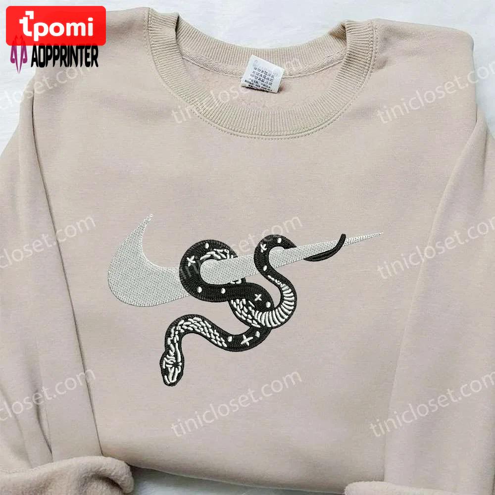 Nike embroidered snake skeleton sweatshirt: animal inspired shirt Embroidered Shirt