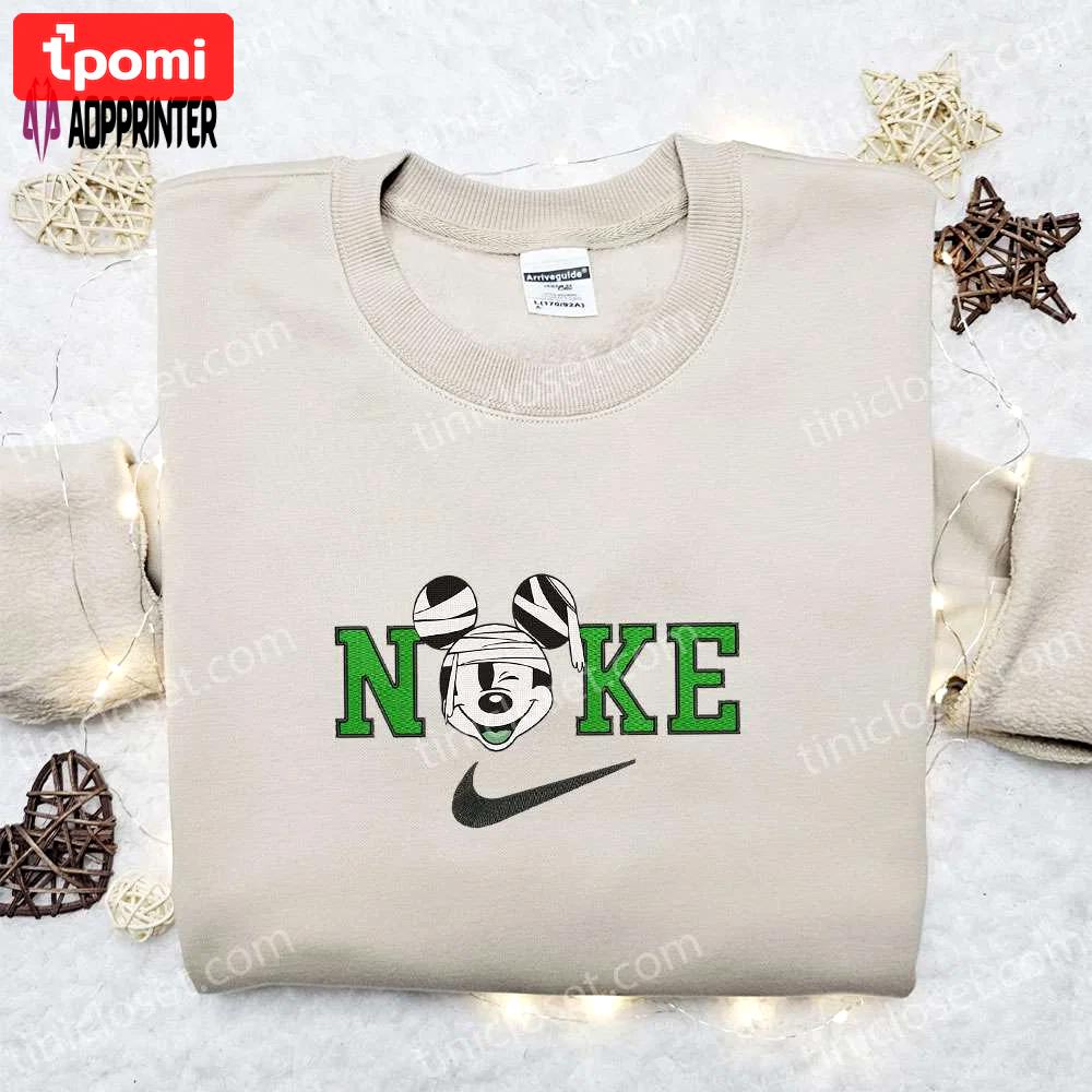 Nike halloween x mickey mouse mummy sweatshirt: disney embroidered shirt best halloween gift ideas Embroidered Shirt