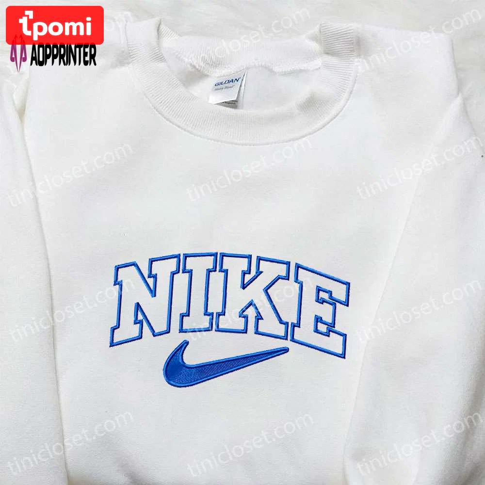 Nike inspired embroidered shirt: perfect family gift outline design Embroidered Shirt