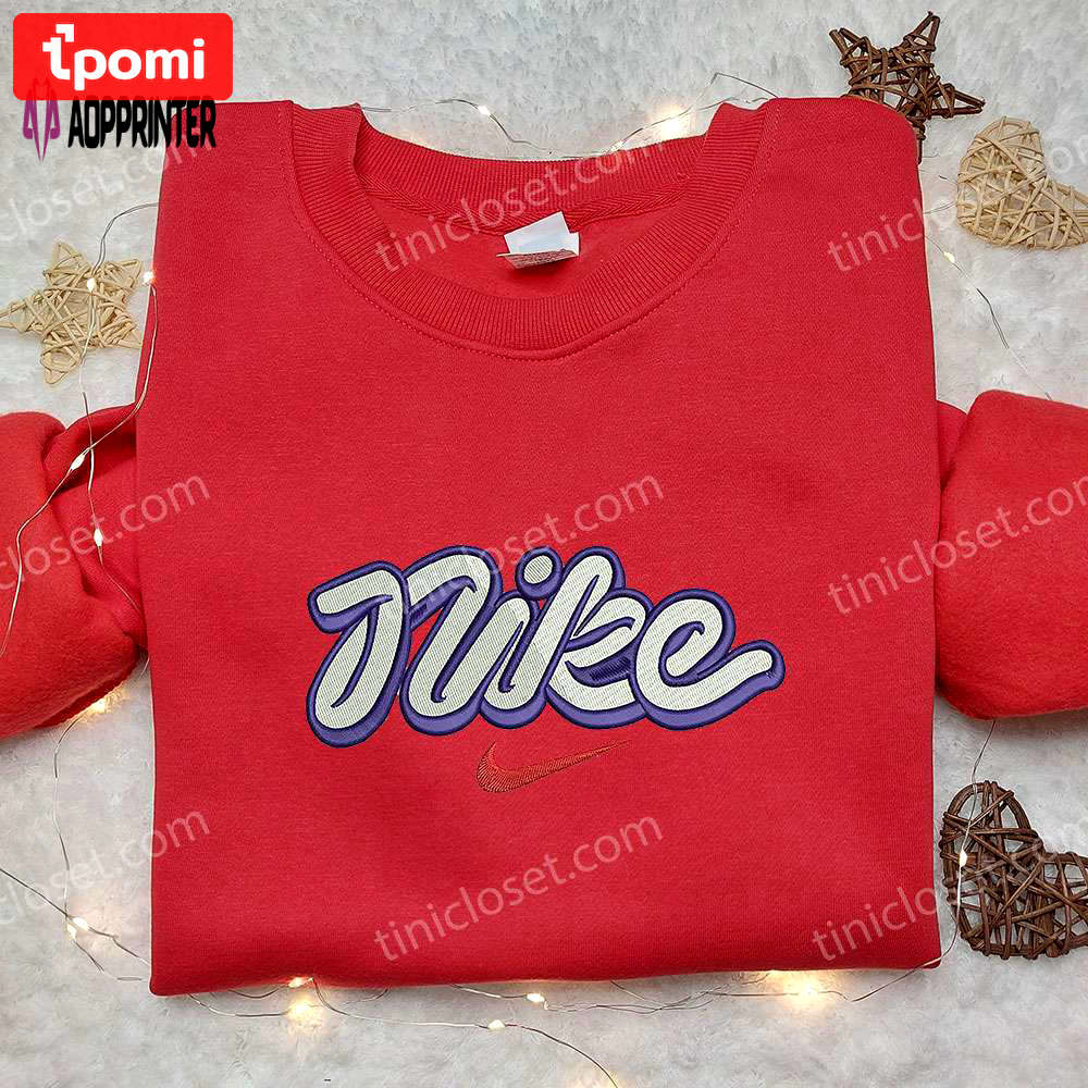 Nike inspired embroidered sweatshirt: cool shirt perfect family gift Embroidered Shirt