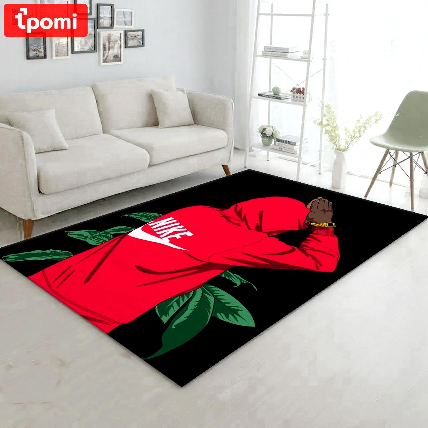 Nike logo type 801. Upgrade Your Living Room with Luxury Home Decor: Area Carpets, Floor Decor, Door Mats, and Hot Gift Items with style a High-End Fashion Brand Rectangle Rug