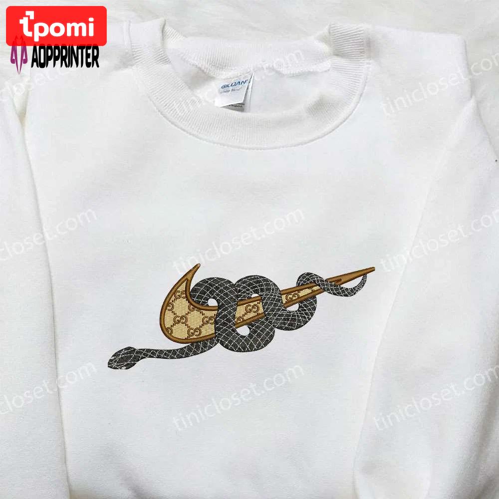 Nike snake x gucci embroidered shirt: animal-inspired nike inspired embroidery Embroidered Shirt