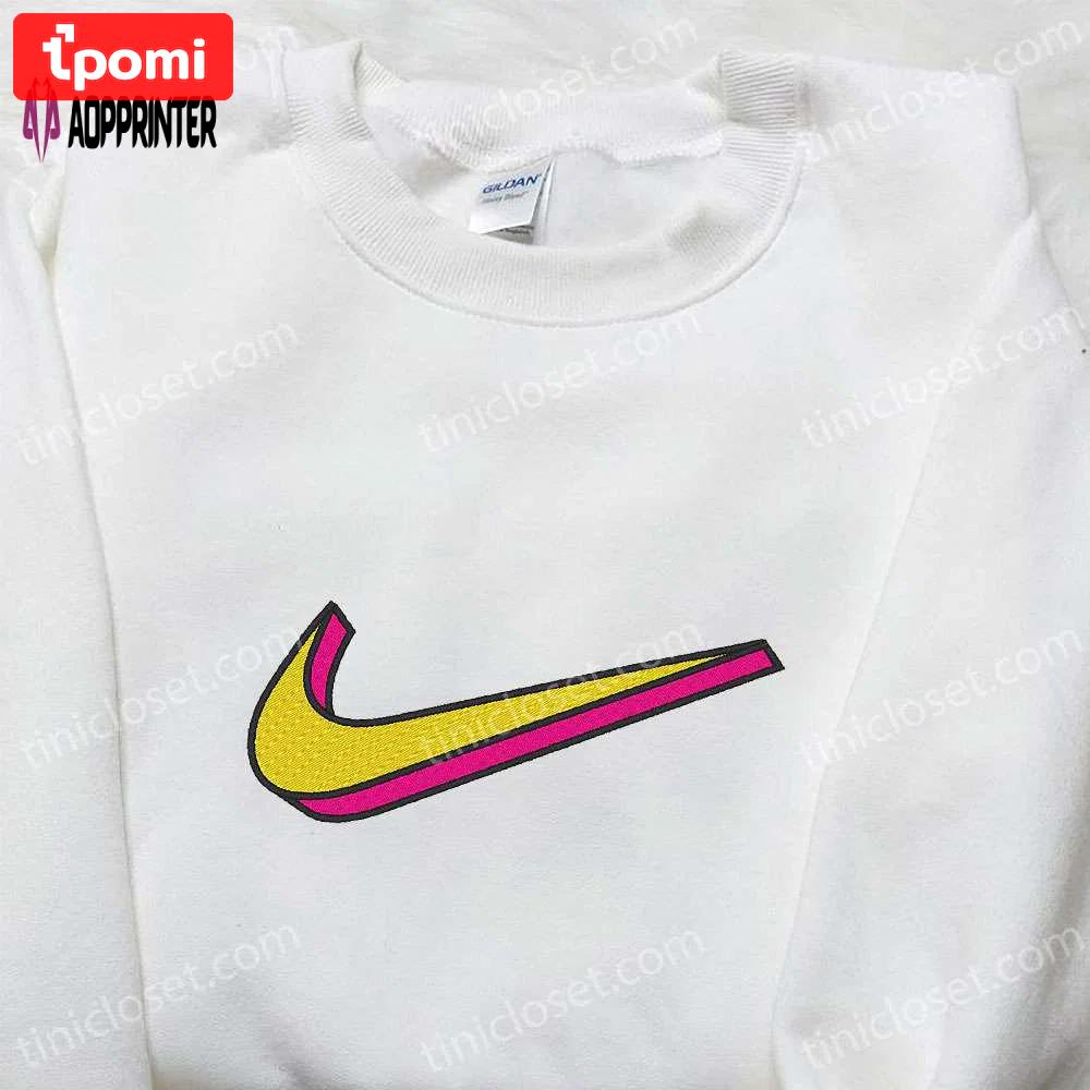Nike swoosh embroidered shirt: stylish nike inspired gift for family Embroidered Shirt