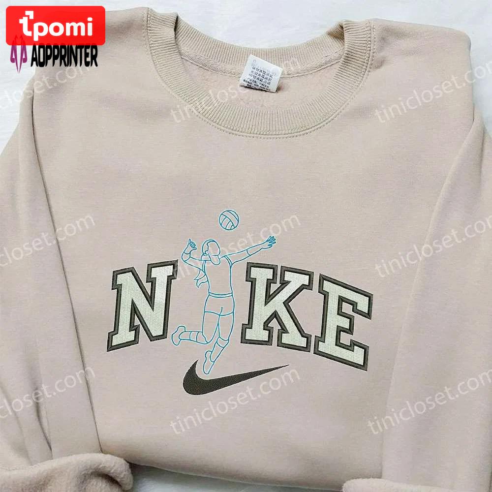 Nike women s volleyball embroidered hoodie & shirt: sporty nike-inspired embroidered apparel Embroidered Shirt