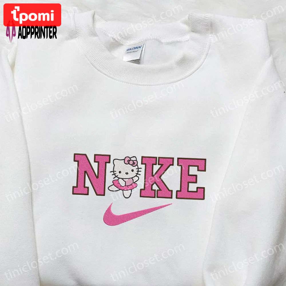Nike x ballet hello kitty embroidered shirt & hoodie: cute nike-inspired sweatshirt collection Embroidered Shirt