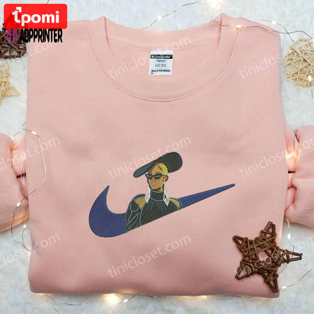 Nike x beyonce black dress & hat embroidered shirt: celebrity custom nike tee Embroidered Shirt