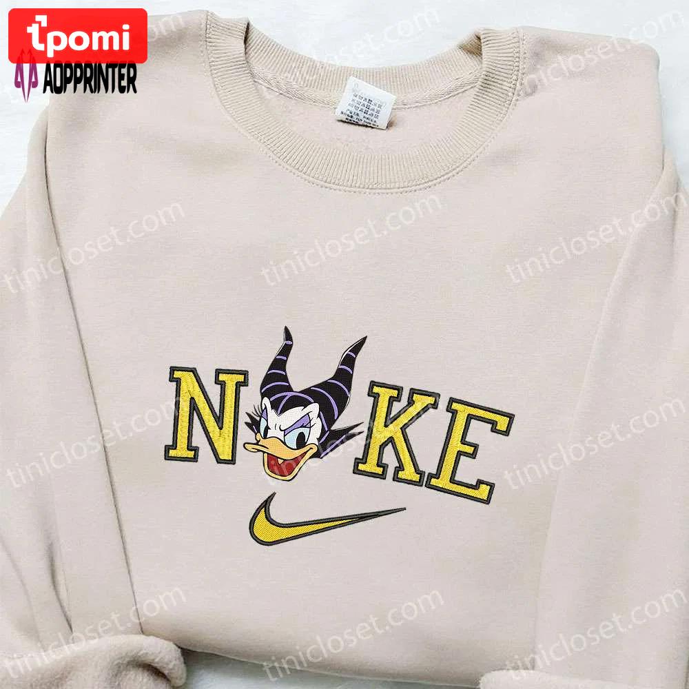 Nike x daisy duck maleficent embroidered sweatshirt: best disney halloween gift for family Embroidered Shirt