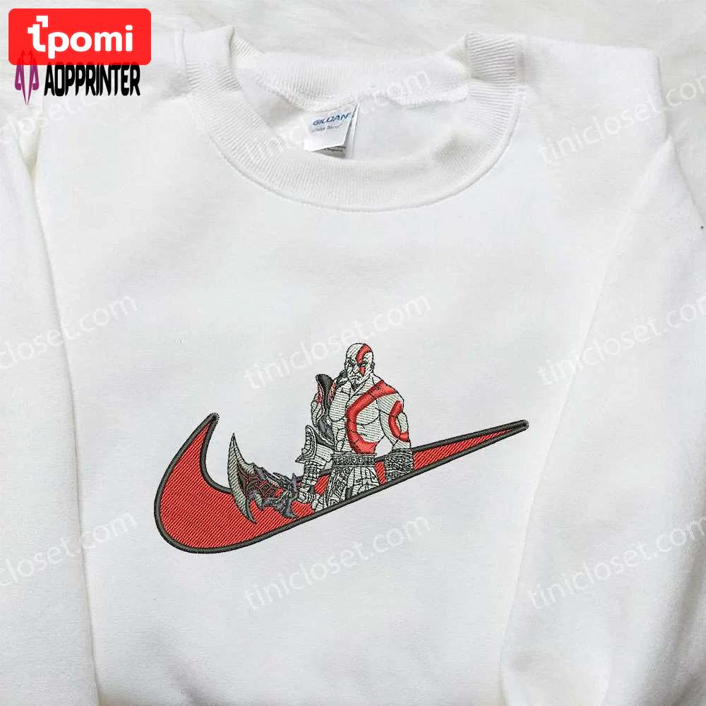 Nike x gow god of war embroidered shirt: custom cool design Embroidered Shirt