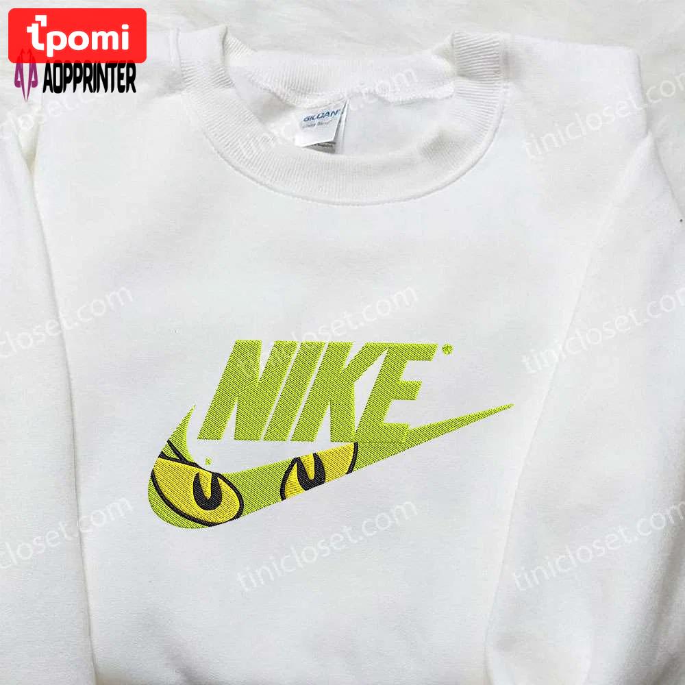 Nike x grinch eyes embroidered shirt: funny and stylish grinch embroidered shirt Embroidered Shirt