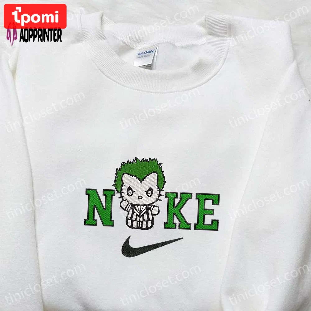 Nike x hello kitty beetlejuice embroidered hoodie: funny halloween sweatshirt for best family gifts Embroidered Shirt