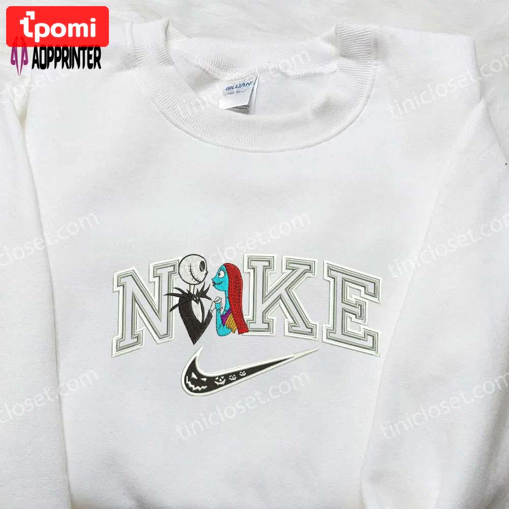 Nike x jack sally embroidered shirt: halloween-inspired nike shirt with unique embroidery Embroidered Shirt