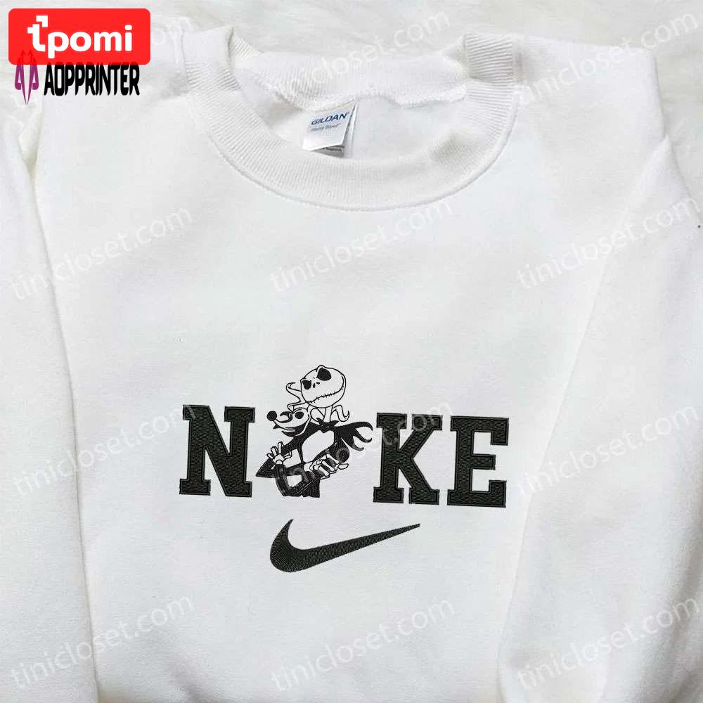 Nike x jack skellington embroidered hoodie & sweatshirt: nightmare before christmas collection custom nike t-shirt Embroidered Shirt
