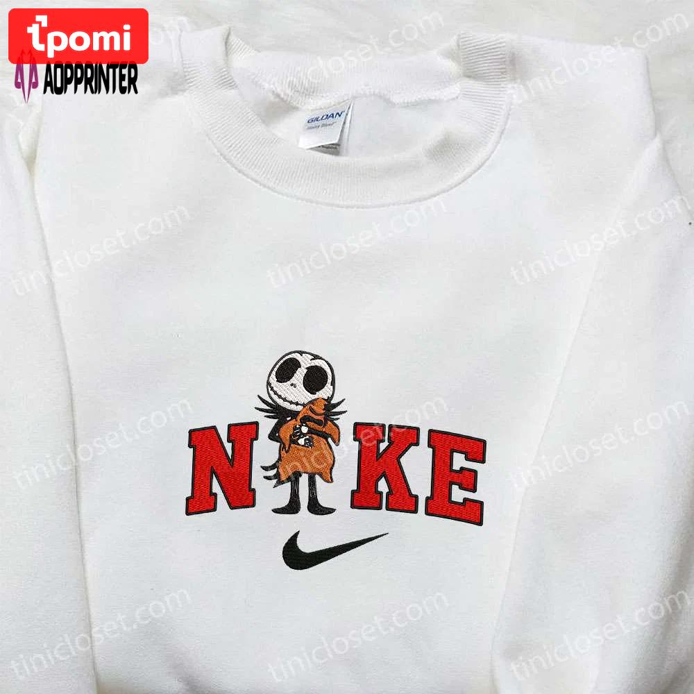 Nike x jack skellington hugs oogie boogie embroidered sweatshirt – nightmare before christmas hoodie & t-shirt Embroidered Shirt