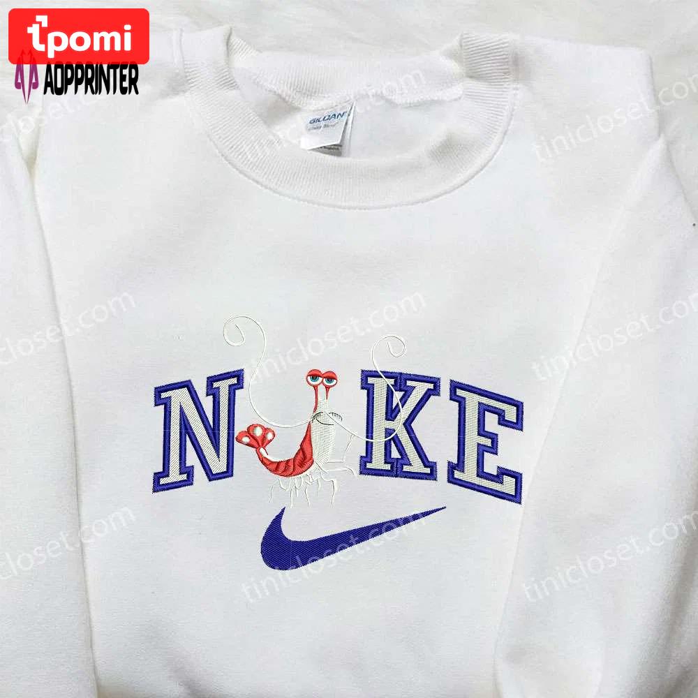 Nike x jacques finding nemo embroidered shirt – cartoon and nike logo design Embroidered Shirt