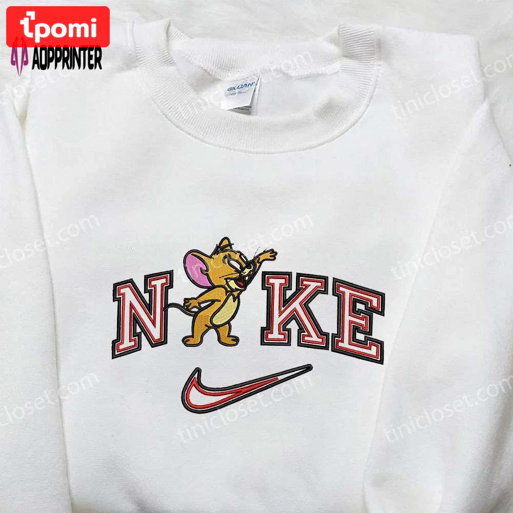 Nike x jerry embroidered shirt – cartoon & nike inspired design Embroidered Shirt