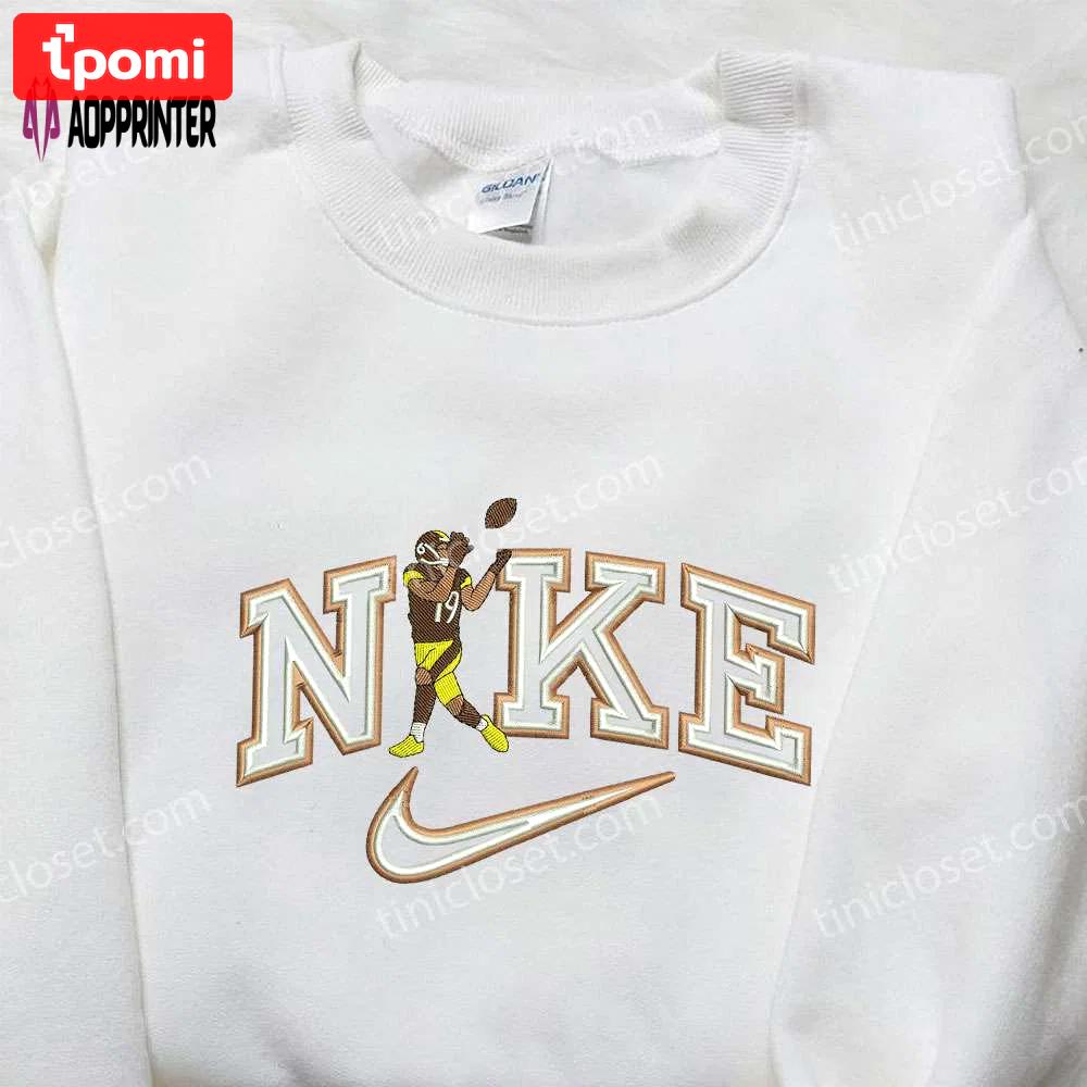 Nike x juju smith schuster & england patriots nfl embroidered shirt – stylish and authentic gear Embroidered Shirt