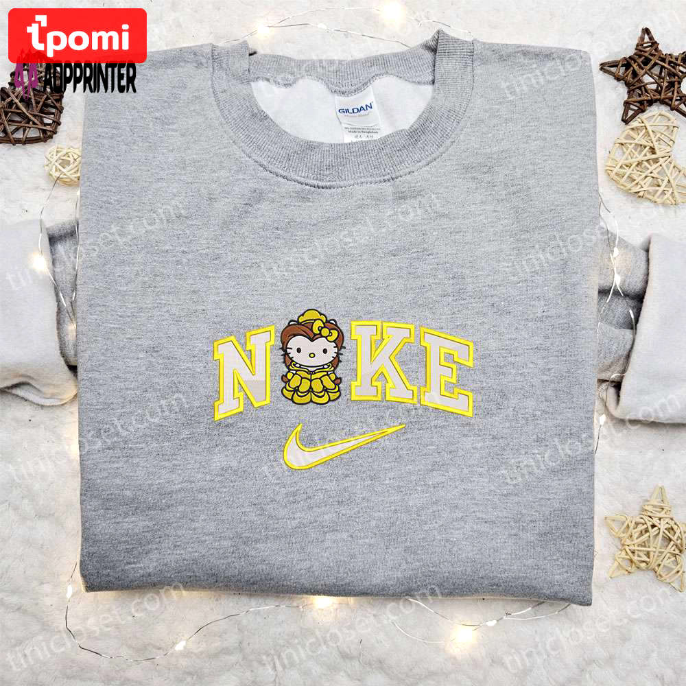 Nike x kitty belle & hello kitty disney embroidered shirts: inspired nike designs stylish & cute! Embroidered Shirt