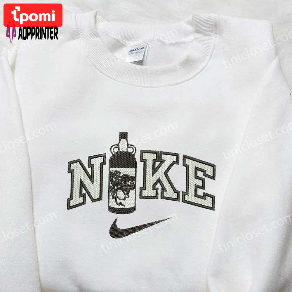 Nike x kraken rum bottle & favor drinking custom embroidered shirt Embroidered Shirt