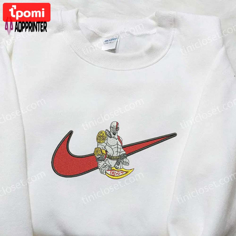 Nike x kratos embroidered shirt: god of war movie apparel Embroidered Shirt