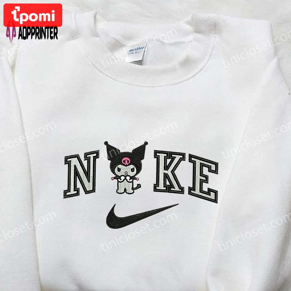 Nike x kuromi cartoon embroidered shirt – stylish nike inspired design Embroidered Shirt