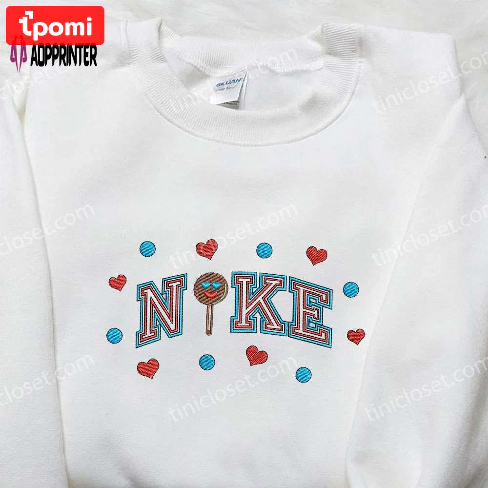 Nike x lolipop heart love shirt: best valentine s day gift – nike inspired embroidered shirt Embroidered Shirt