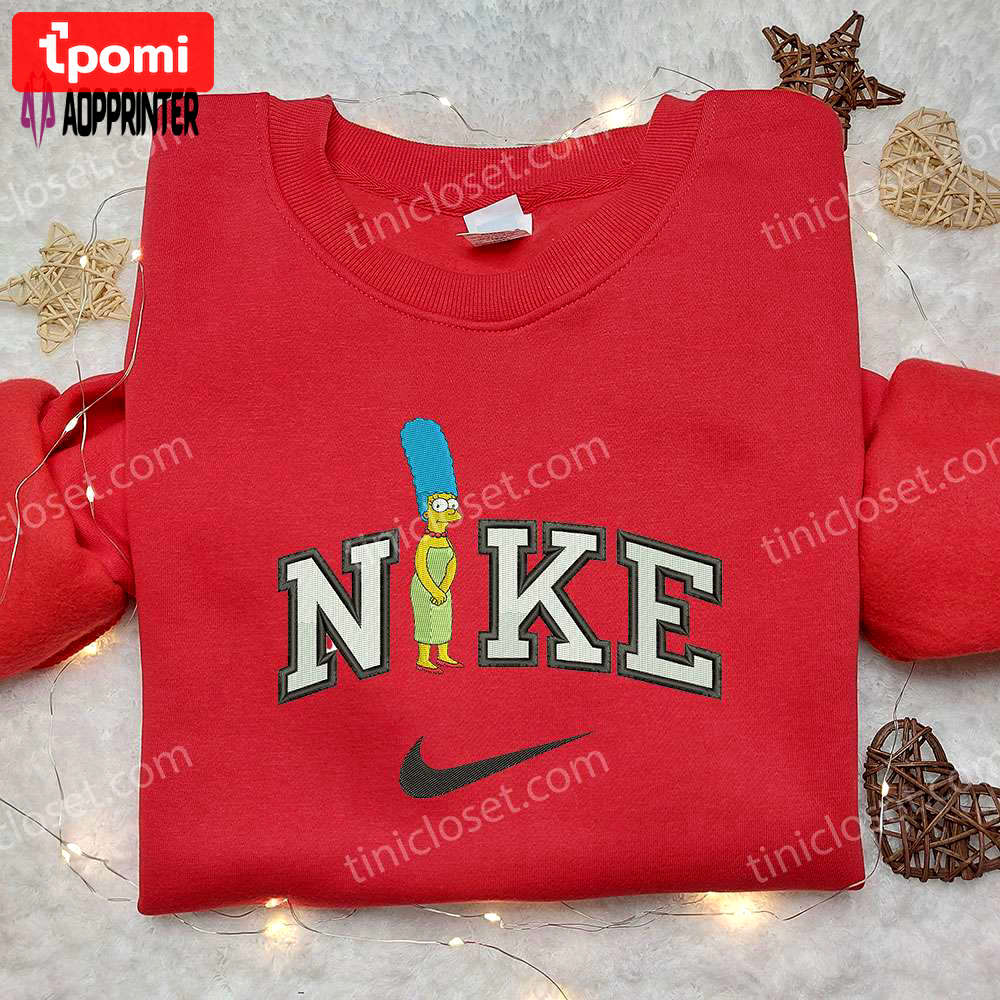 Nike x marge simpson hoodie: stylish embroidered sweatshirt with simpson cartoon design Embroidered Shirt