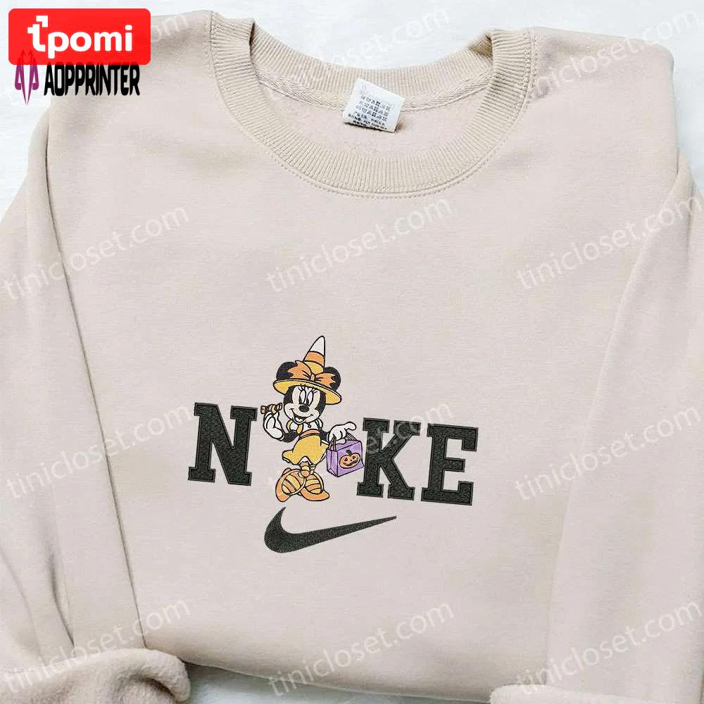 Nike x masquerade minnie: disney halloween embroidered sweatshirt hoodie & t-shirt Embroidered Shirt