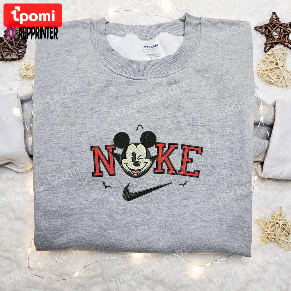 Nike x mickey dracula embroidered shirt – disney halloween inspired Embroidered Shirt