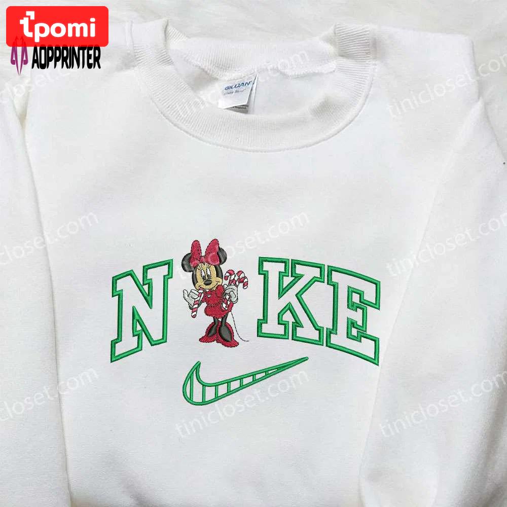 Nike x minnie xmas embroidered shirt: walt disney s best christmas shirt Embroidered Shirt