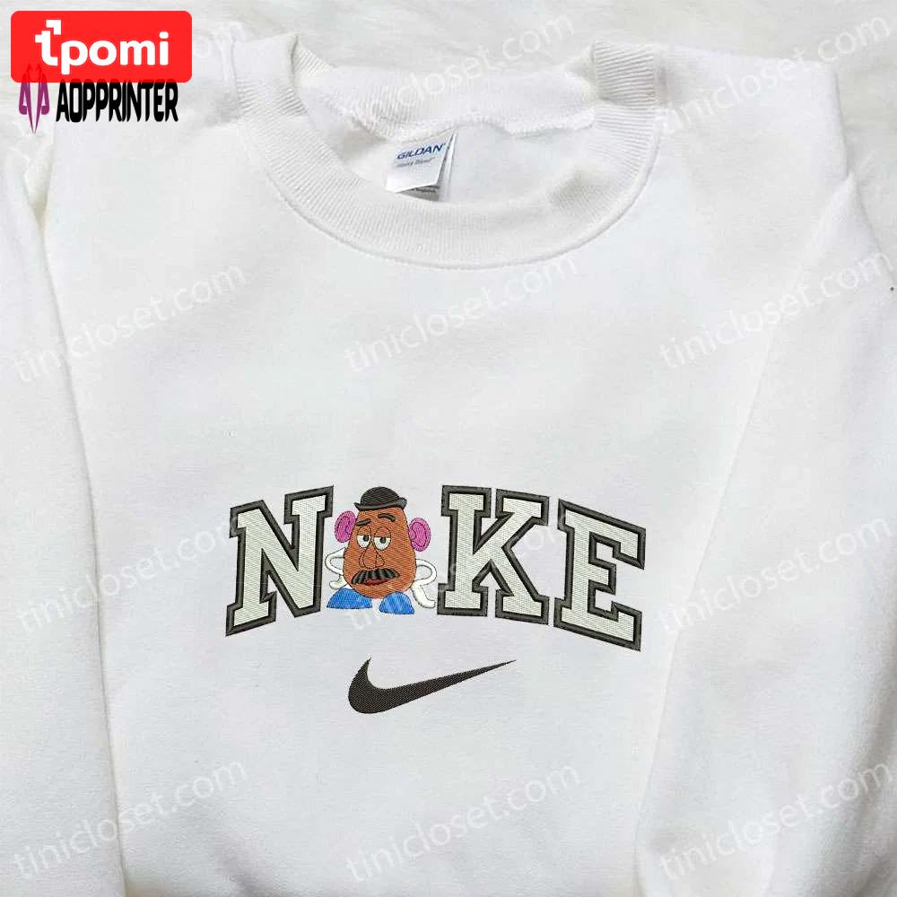 Nike x mr potato embroidered sweatshirt & beauty and the beast disney shirt – best gift ideas Embroidered Shirt