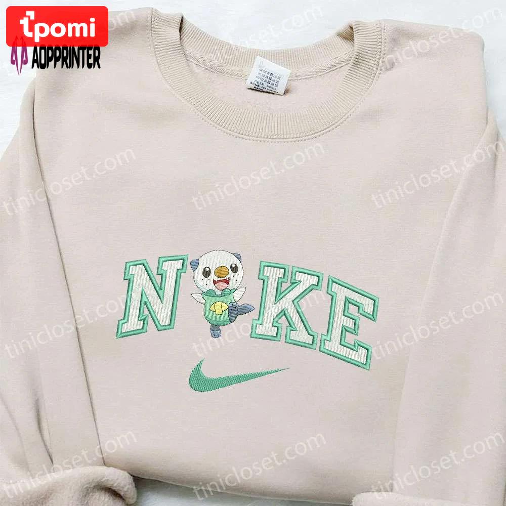 Nike x oshawott embroidered hoodie & pokemon shirt: trendy nike inspired t-shirt Embroidered Shirt