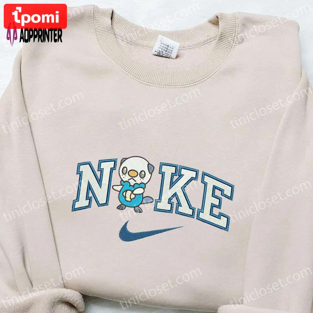 Nike x oshawott embroidered hoodie pokemon sweatshirt & t-shirt: stylish nike-inspired apparel Embroidered Shirt