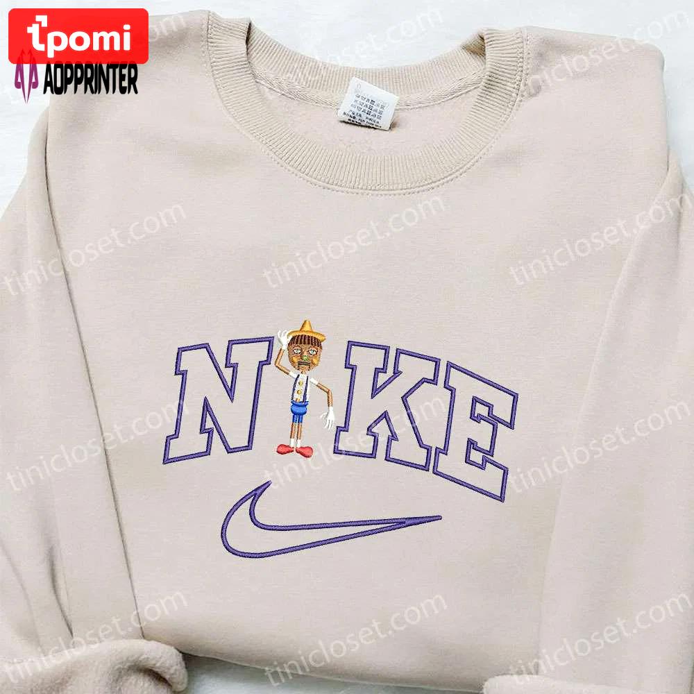 Nike x pinocchio cartoon embroidered shirt – disney characters inspired t-shirt Embroidered Shirt
