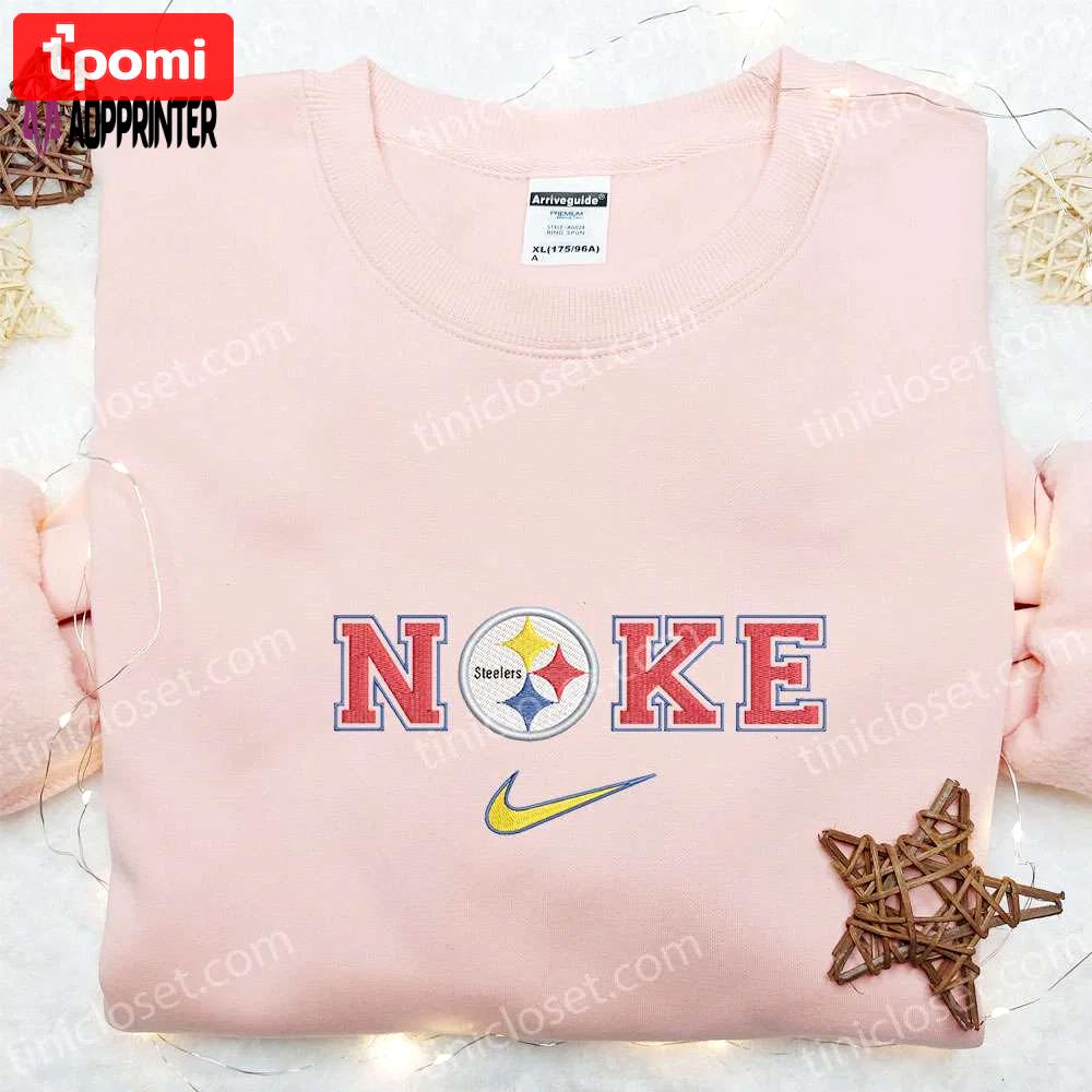 Nike x pittsburgh steelers logo embroidered t-shirt – nfl sports tee nike inspired shop now! Embroidered Shirt