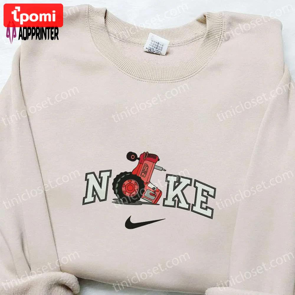 Nike x pixar cars embroidered sweatshirt: disney cartoon shirt & inspired t-shirt Embroidered Shirt
