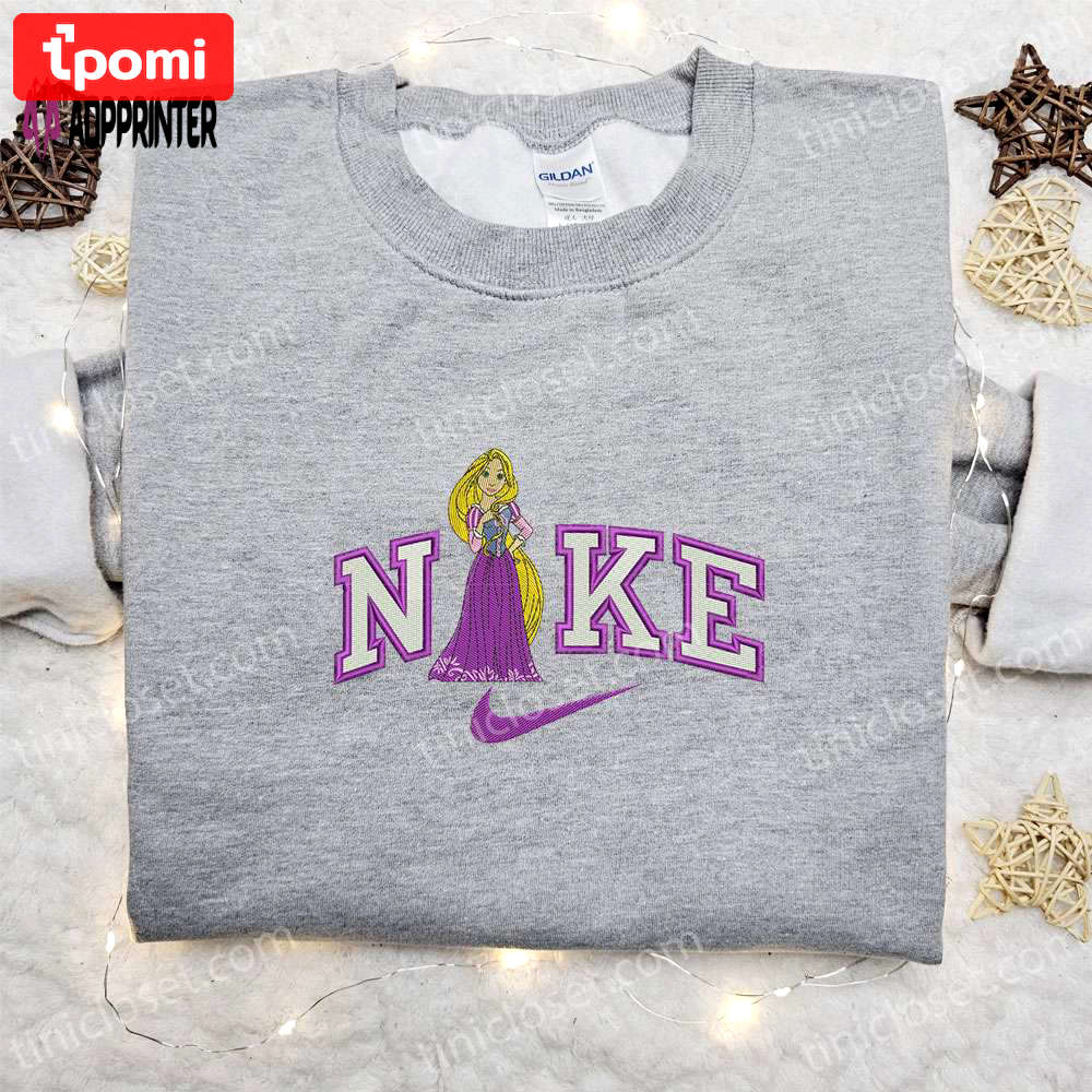 Nike x rapunzel cartoon embroidered shirt disney characters sweatshirt custom hoodie Embroidered Shirt