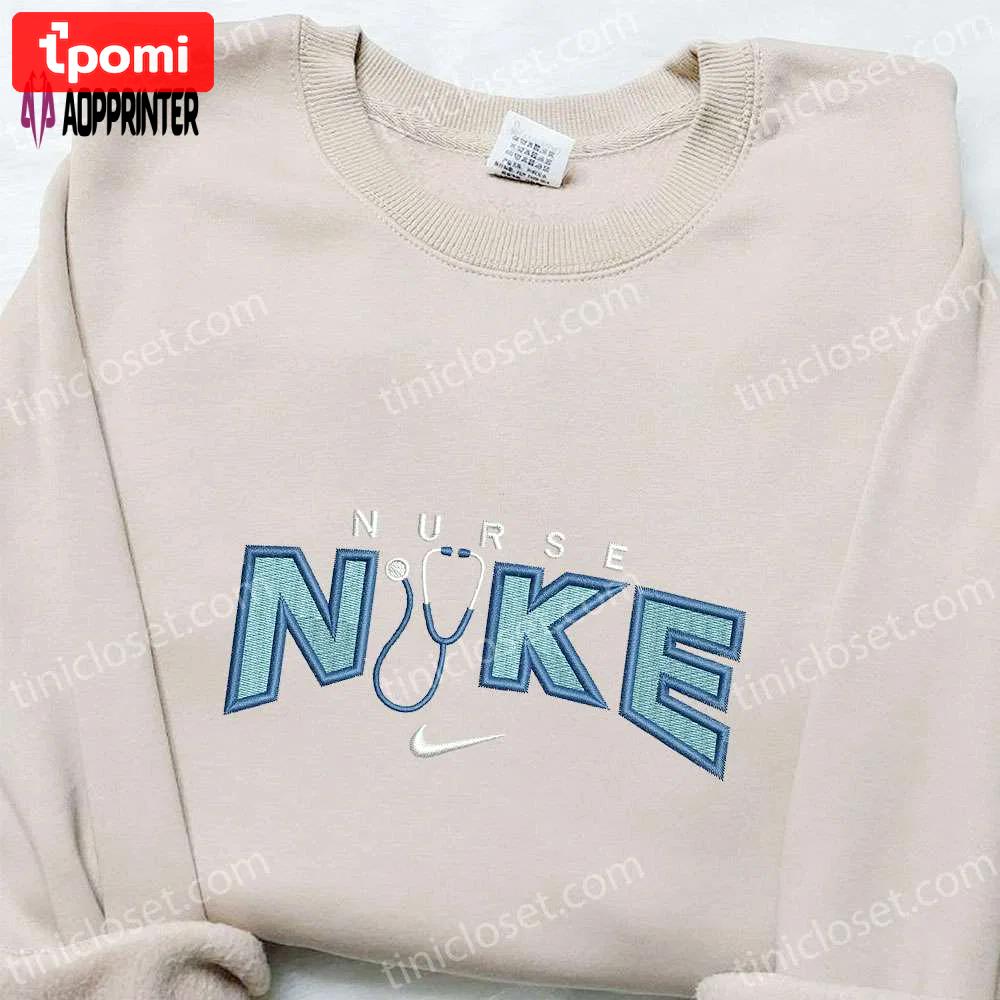 Nike x stethoscope hoodie & t-shirt: best family gift nike inspired embroidery Embroidered Shirt