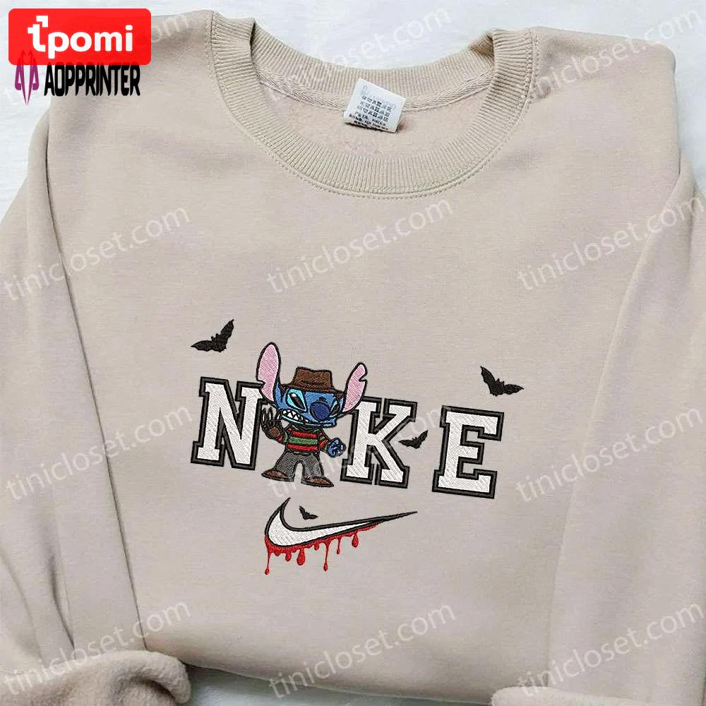 Nike x stitch freddy krueger embroidered hoodie & shirt: best halloween gift ideas Embroidered Shirt