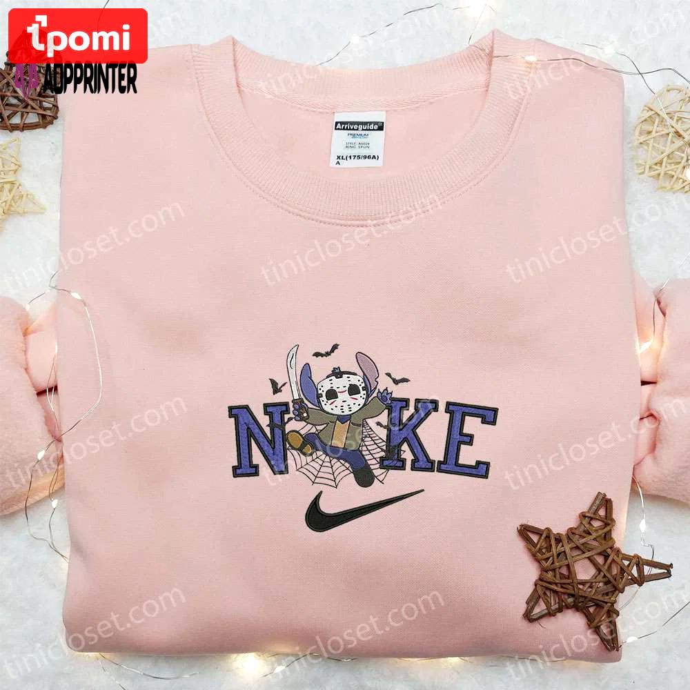 Nike x stitch jason voorhees embroidered t-shirt hoodie & sweatshirt: adorable halloween collection Embroidered Shirt