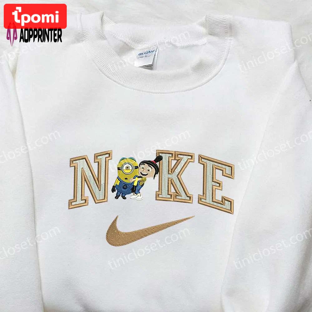 Nike x stuart minion & agnes hoodie embroidered sweatshirt & t-shirt: cartoon style & fun minion designs Embroidered Shirt