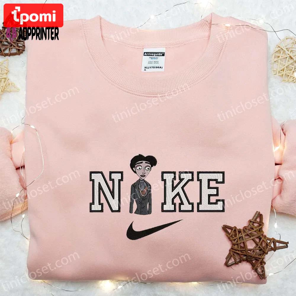 Nike x victor van dort embroidered sweatshirt: corpse bride horror movie shirt best halloween gift Embroidered Shirt