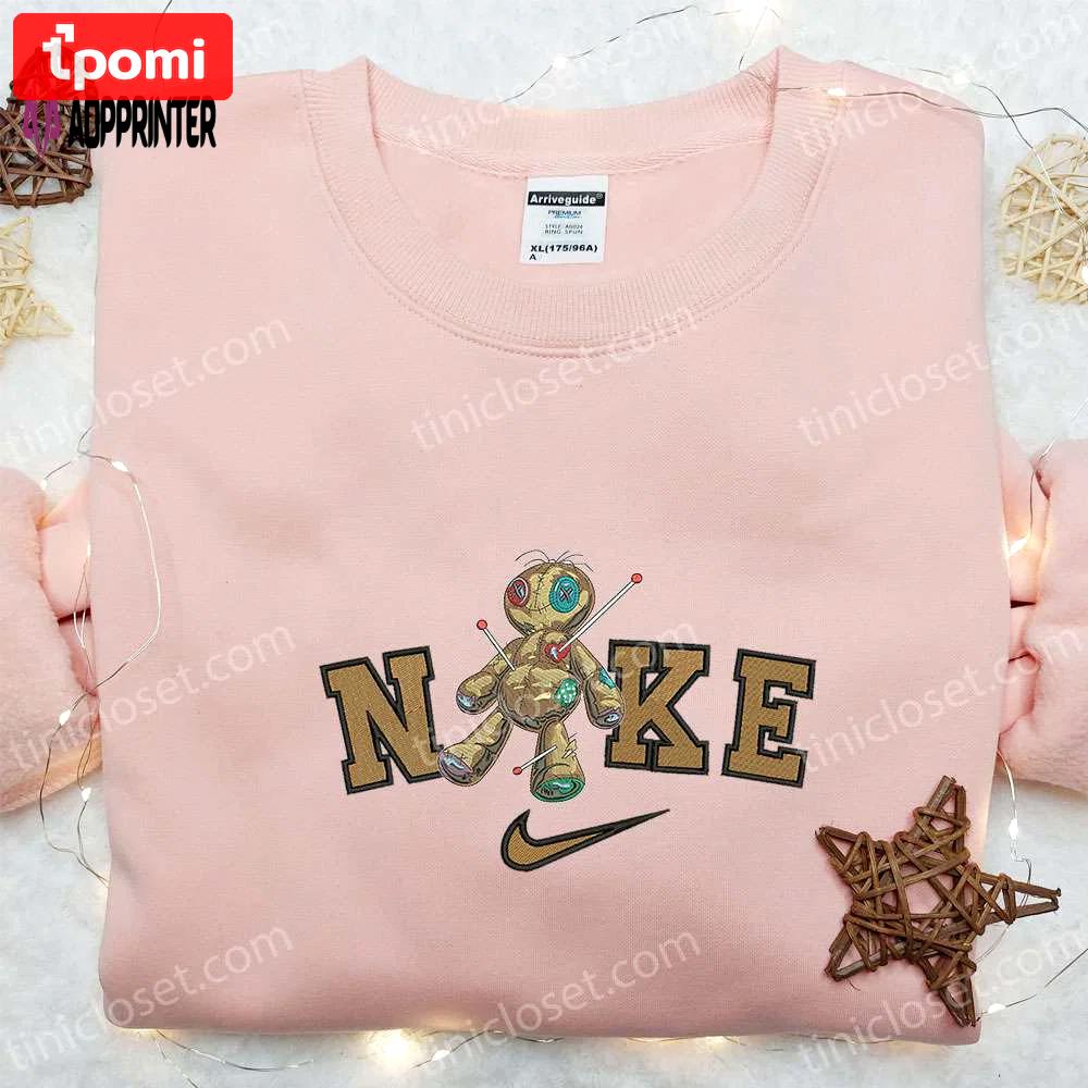 Nike x voodoo doll embroidered hoodie: spooky halloween sweatshirt best family gift Embroidered Shirt