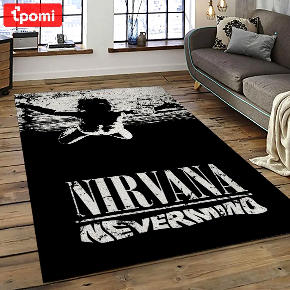 Nirvana rock band punk rock music retangle carpet area rug home decor best gift for fan and friends nv13 Rectangle Rug