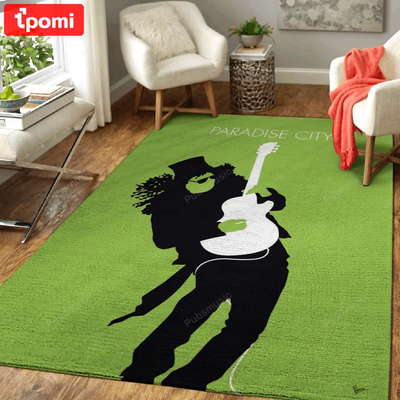 No036 my guns and roses minimal music artwork guns and minimal music artworks art for fans area rug living room carpet Rectangle Rug