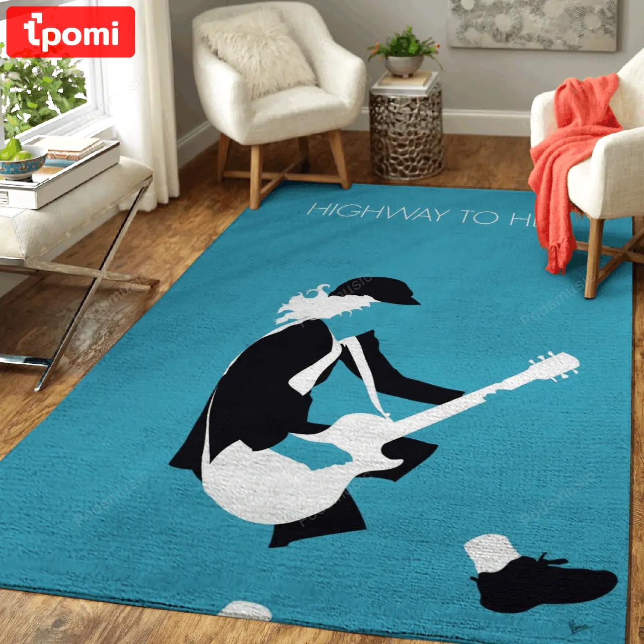 No125 my acdc minimal music artwork minimal music artworks art for fans area rug living room carpet rug regtangle carpet floor decor home decor Rectangle Rug