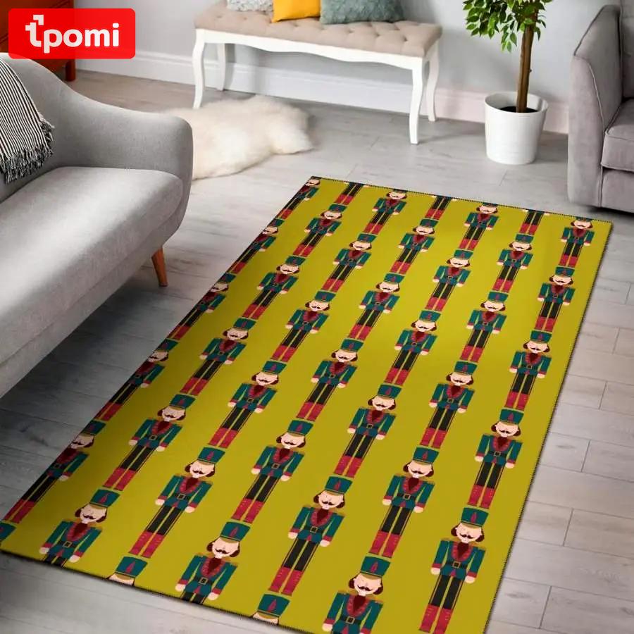 Nutcracker yellow pattern print area rug living room rug home decor Rectangle Rug