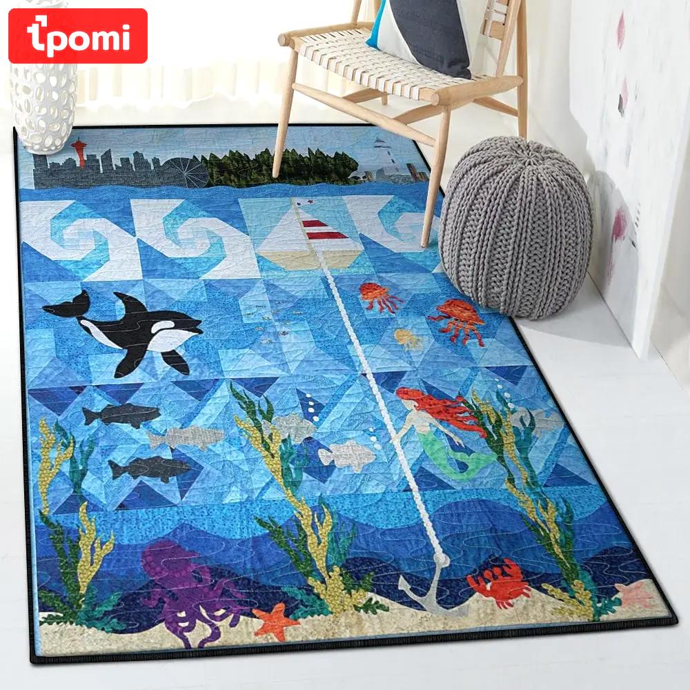Ocean life indoor outdoor rugs, ocean rug Rectangle Rug