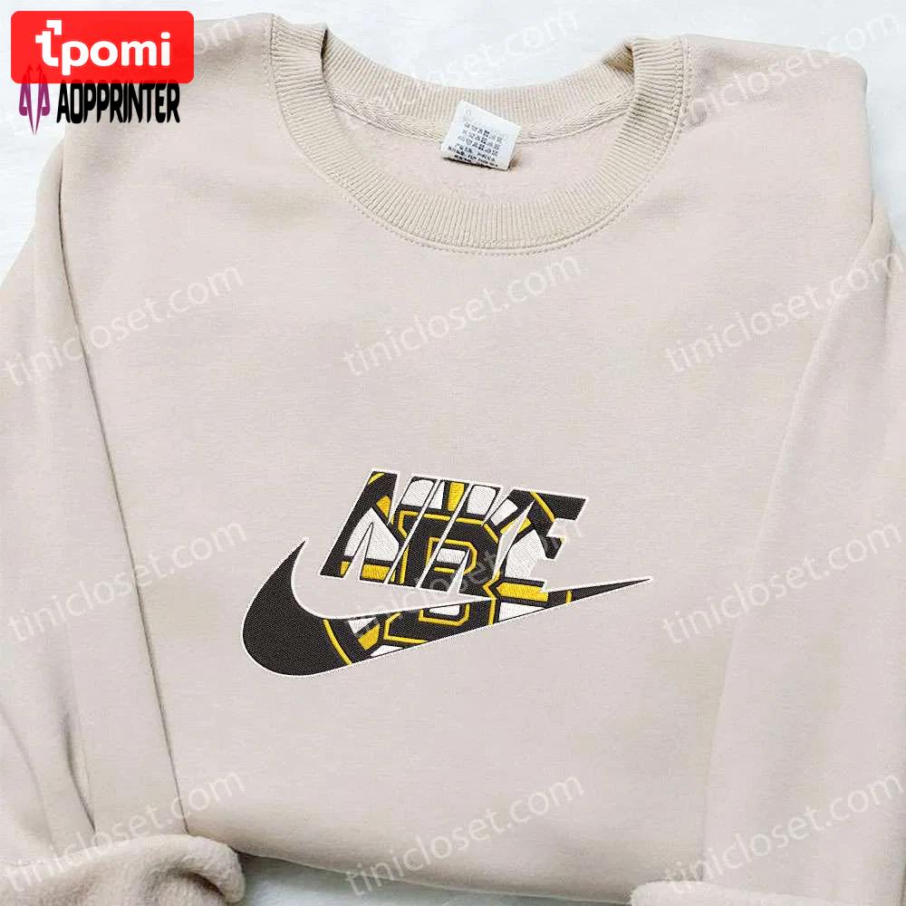 Official boston bruins x nike embroidered shirt & hoodie nhl sports inspired t-shirt Embroidered Shirt