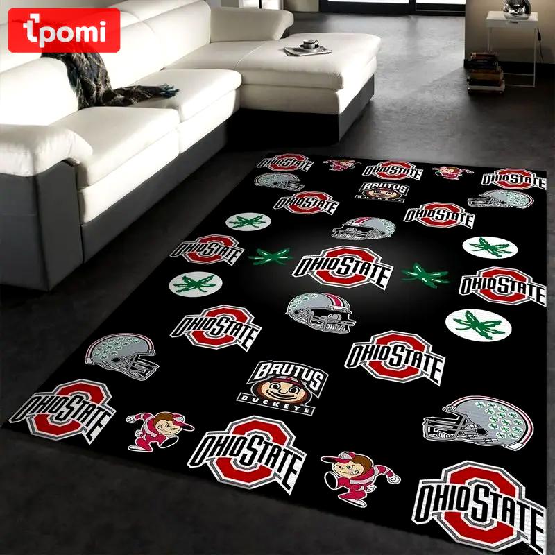 Ohio state buckeyes ncaa 4 area rug living room bed room rug regtangle carpet Rectangle Rug