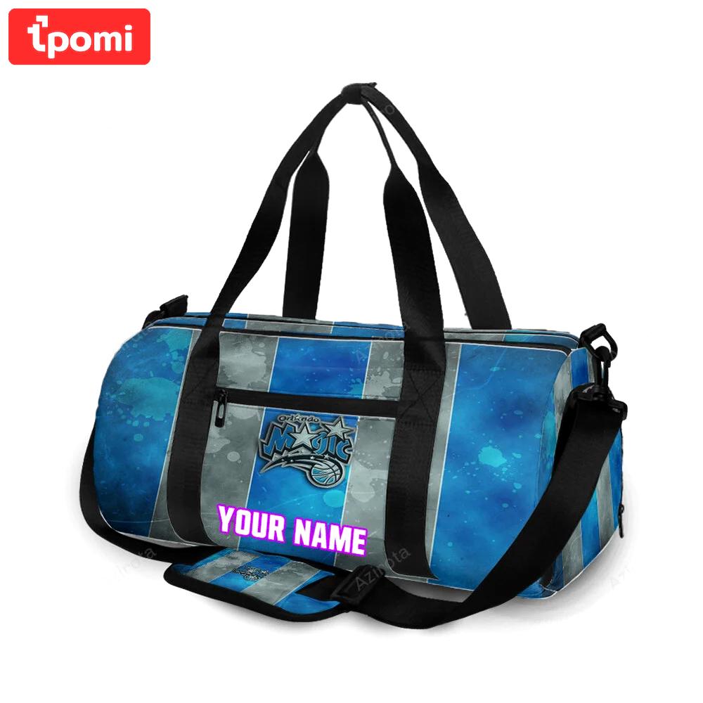 Orlando magic blue white color splash personalized name travel bag gym bag 661 Travel Bag